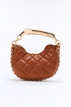 I Adore Faux Leather Satchel Bag - Brown