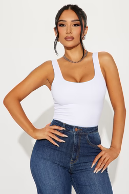 MC-0420 Renee Ribbed Top - White