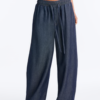 City Pulse Drapey Tie Waist Jogger Jeans - Dark Denim
