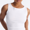 Anna Boat Neck Sleeveless Tank Top - White