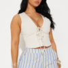 Don't Go Yet Linen Vest - Natural