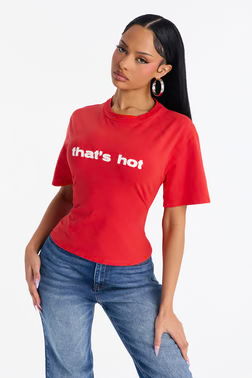 MC-0486 That's Hot Waist Fitted TShirt - Red