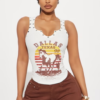 Dallas Studded Tank Top - Cream