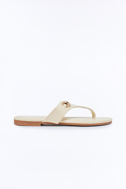 Bello Hardware Flip Flops - Ivory