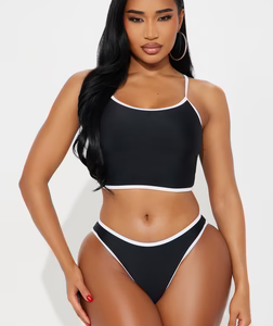 Honolulu Tankini 2 Piece Bikini - Black