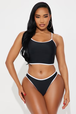 MC-0554 Honolulu Tankini 2 Piece Bikini - Black