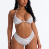 Love To Be Wild 2 Piece Triangle Bikini Set - Black/White