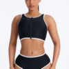 Waves Runner Colorblock Tank High Waist 2 Piece Bikini Bottom - Black/White