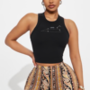 Leo Season Ribbed Tank Top - Black
