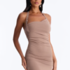 Melanie Buckle Halter Midi Dress - Mocha