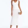 MC-0612 Lilly Hardware Cowl Neck Maxi Dress - White