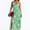 Sadie Sleeveless Floral Airflow Maxi Dress - Green
