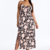 Sadie Sleeveless Floral Airflow Maxi Dress - Black